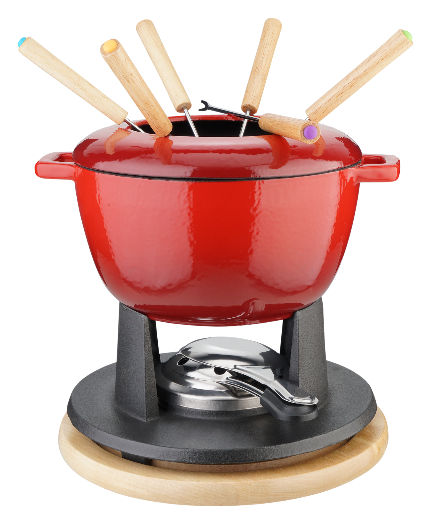 Fondue Set Guss rot 12tlg.