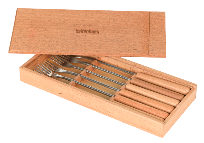Fonduegabel 6 Stück in Holzbox