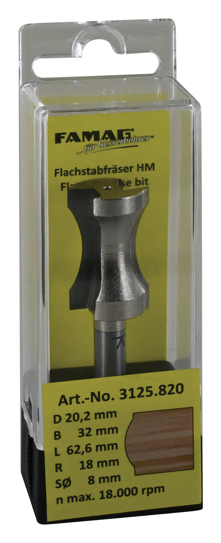 Halbstabfräse ø20.2 L32 S8