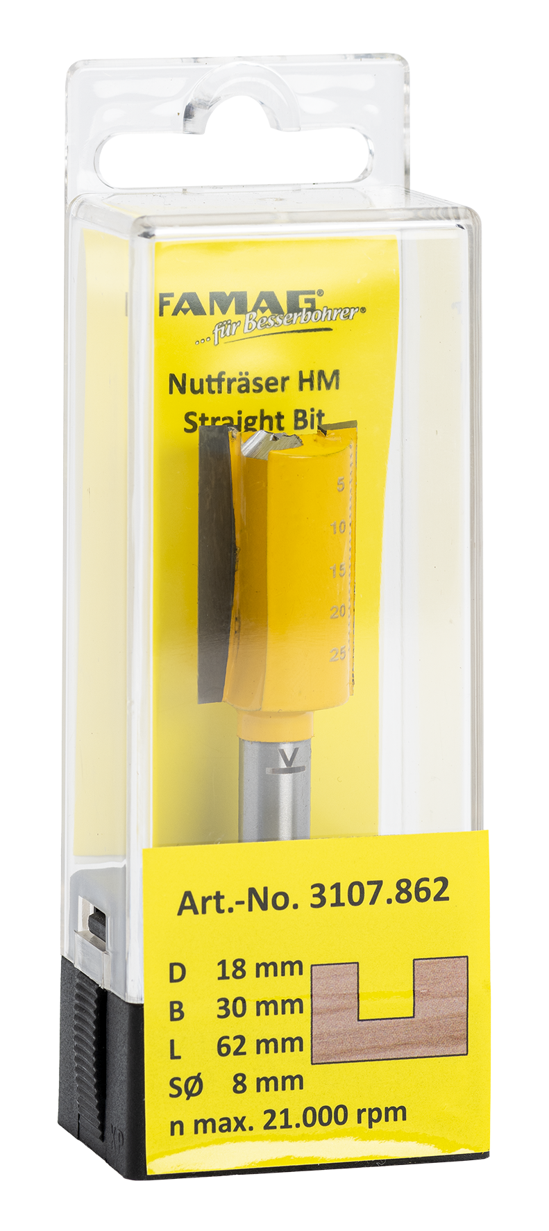 Nutfräser ø18 L30 S8