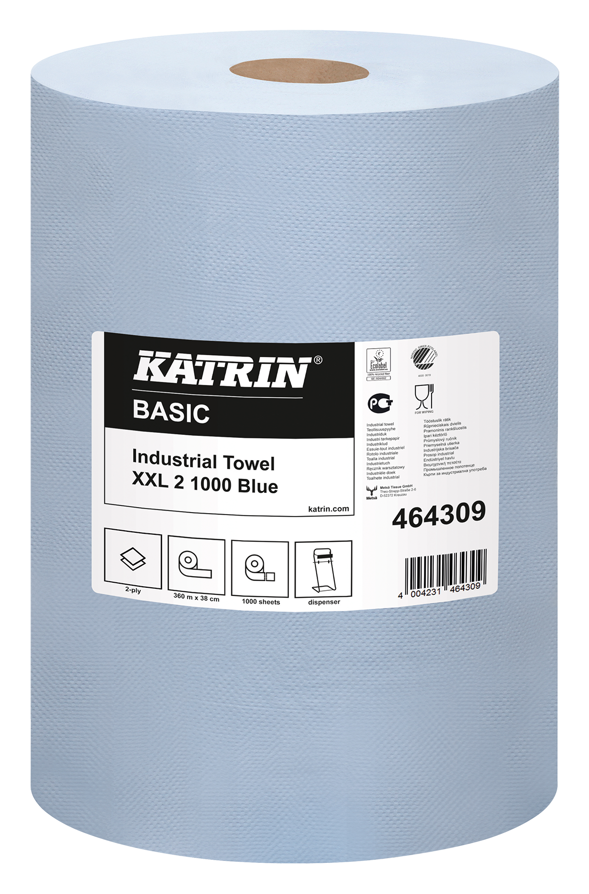 Papierrolle 2-lagig blau