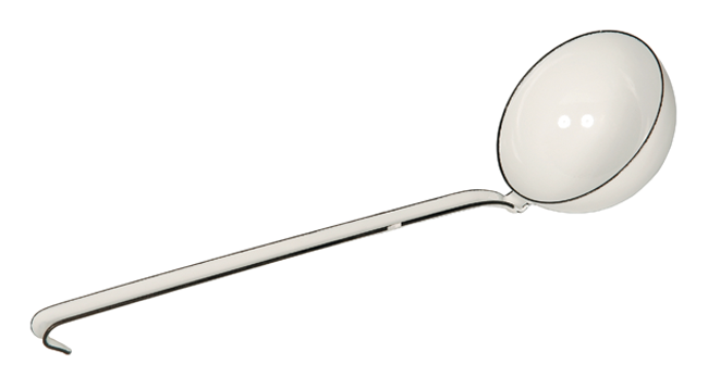 Schöpflöffel Email weiss ø 8cm