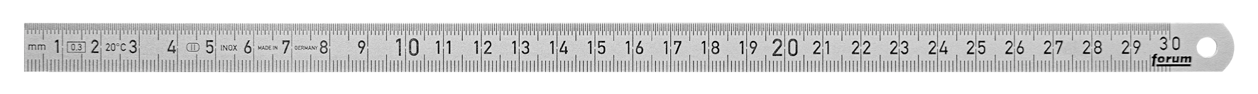 Stahlmassstab inox 300x13