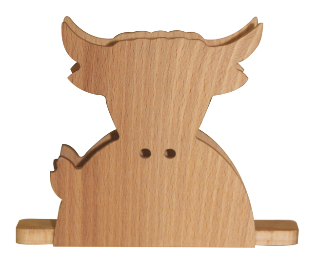Serviettenhalter Kuh Holz