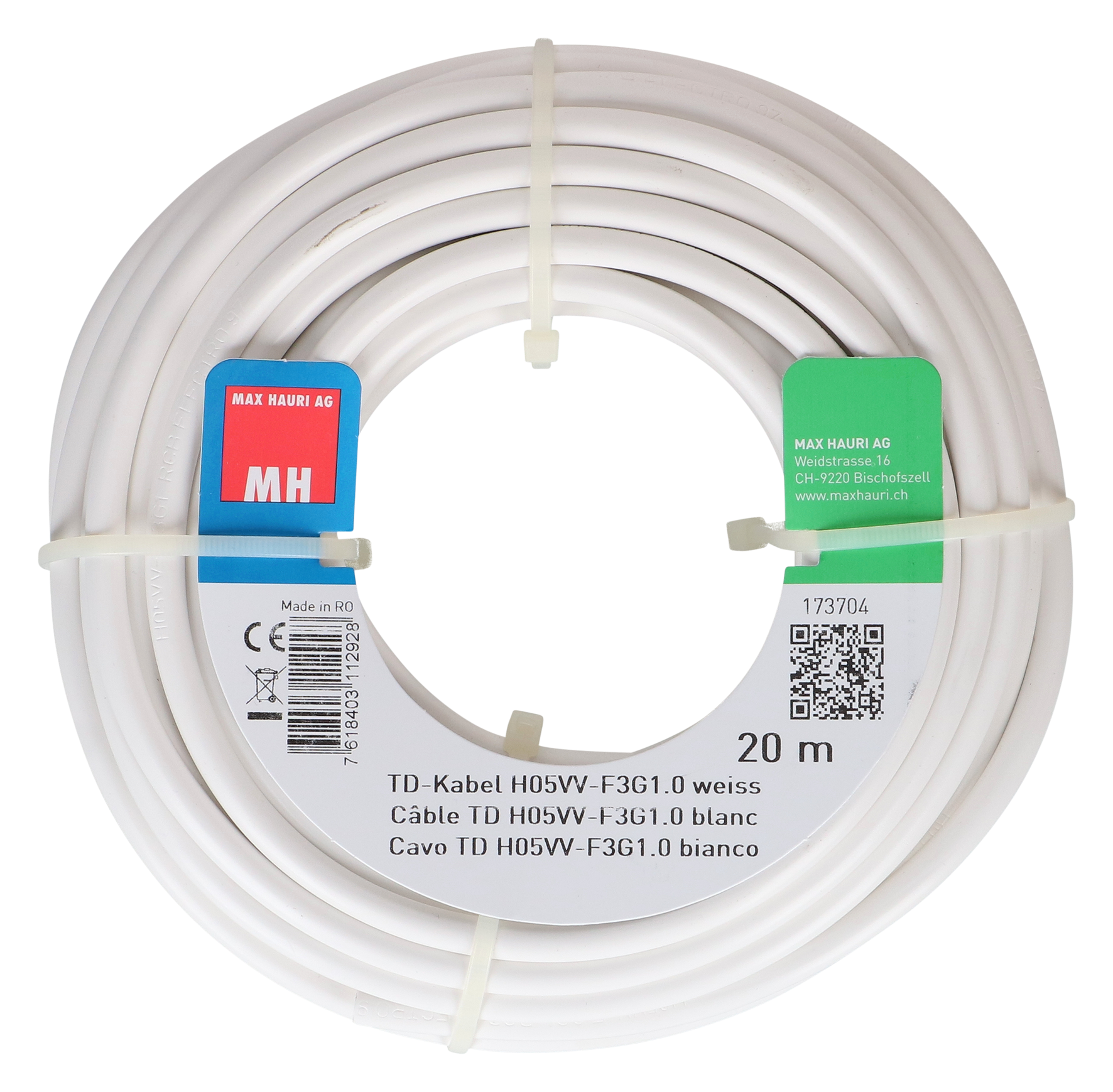 Kabel TD 3x1.0 mm² 20 m ws