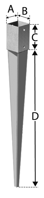 Ein.bodenhülse PPJET 70x70x750