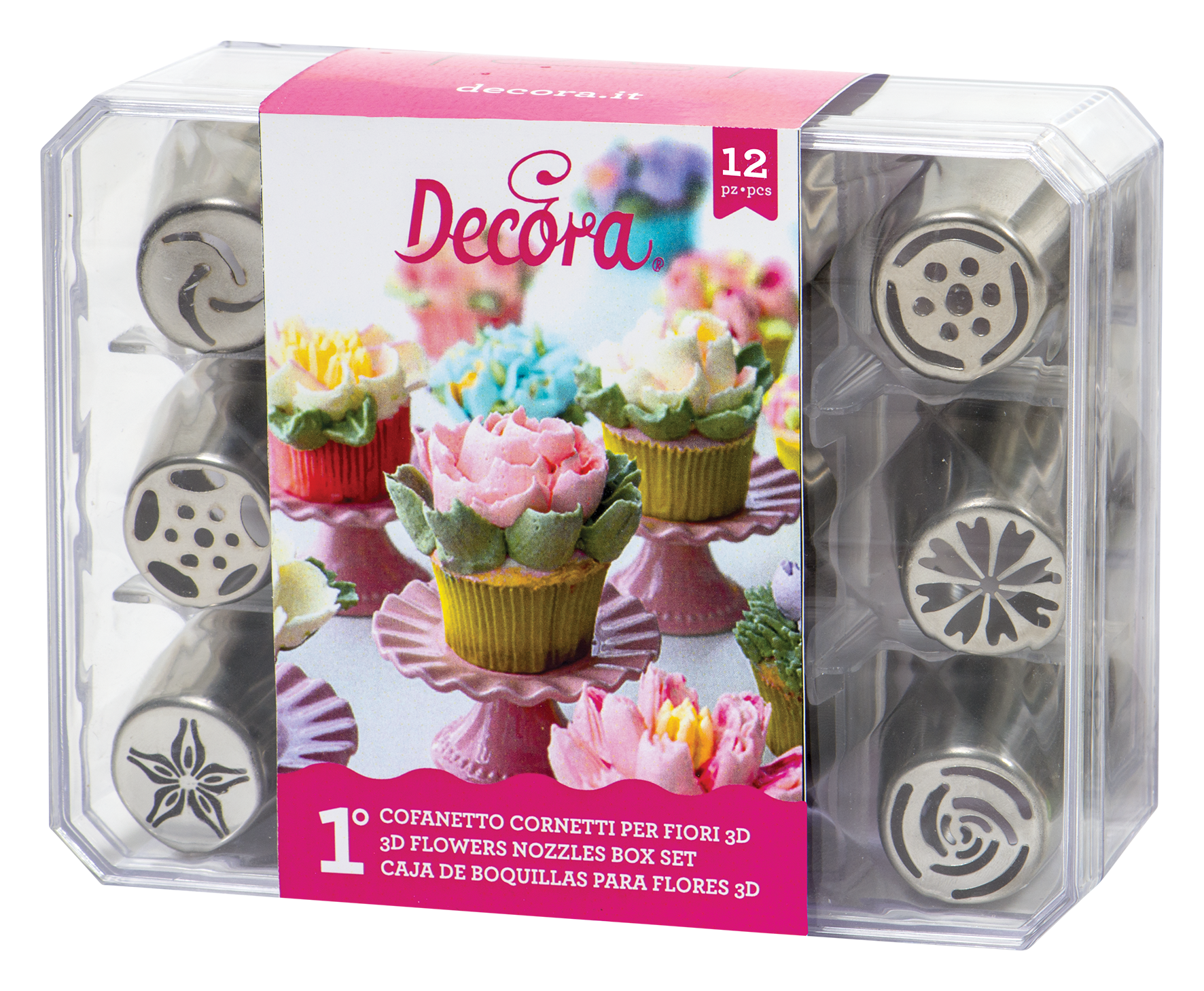 Spritztüllen 3D 12St.B.pink