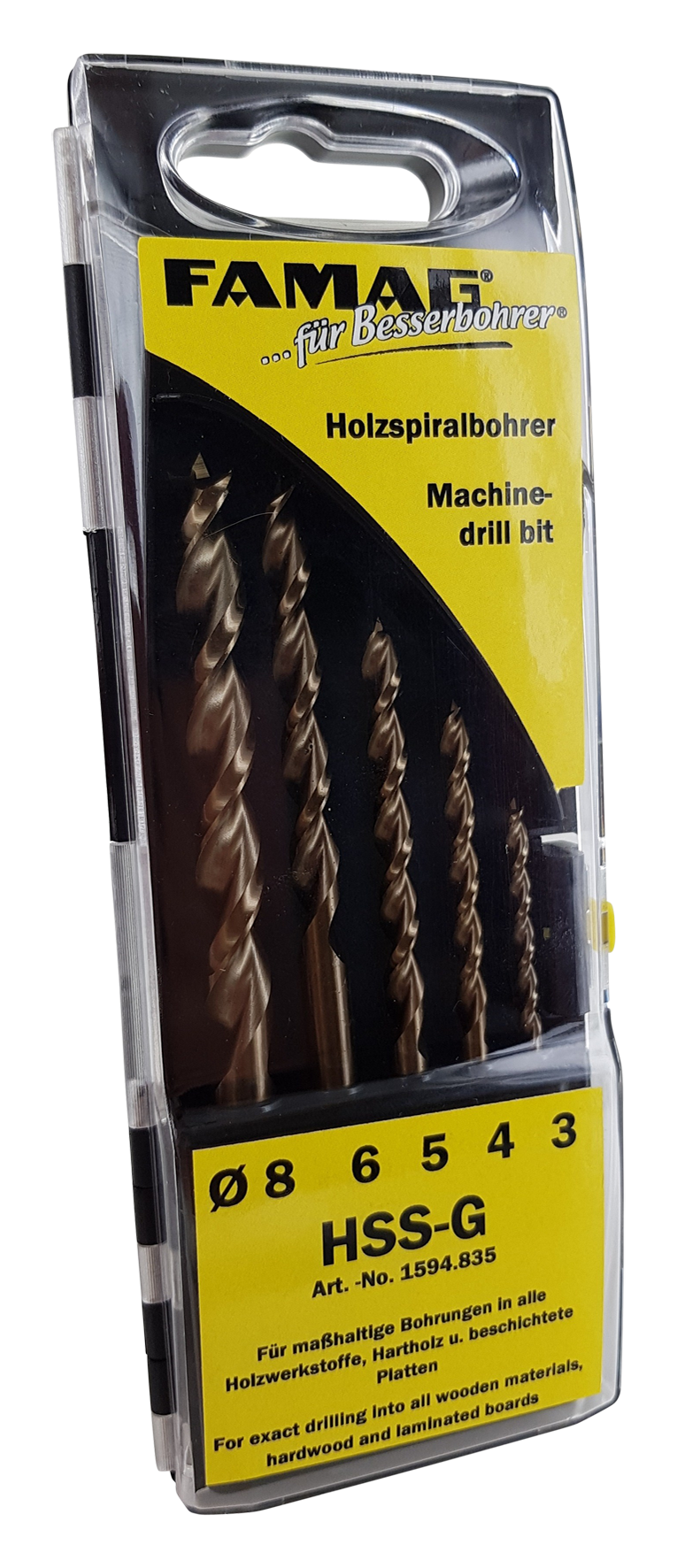 Holzspiralbohrersatz HSS-G 5tl