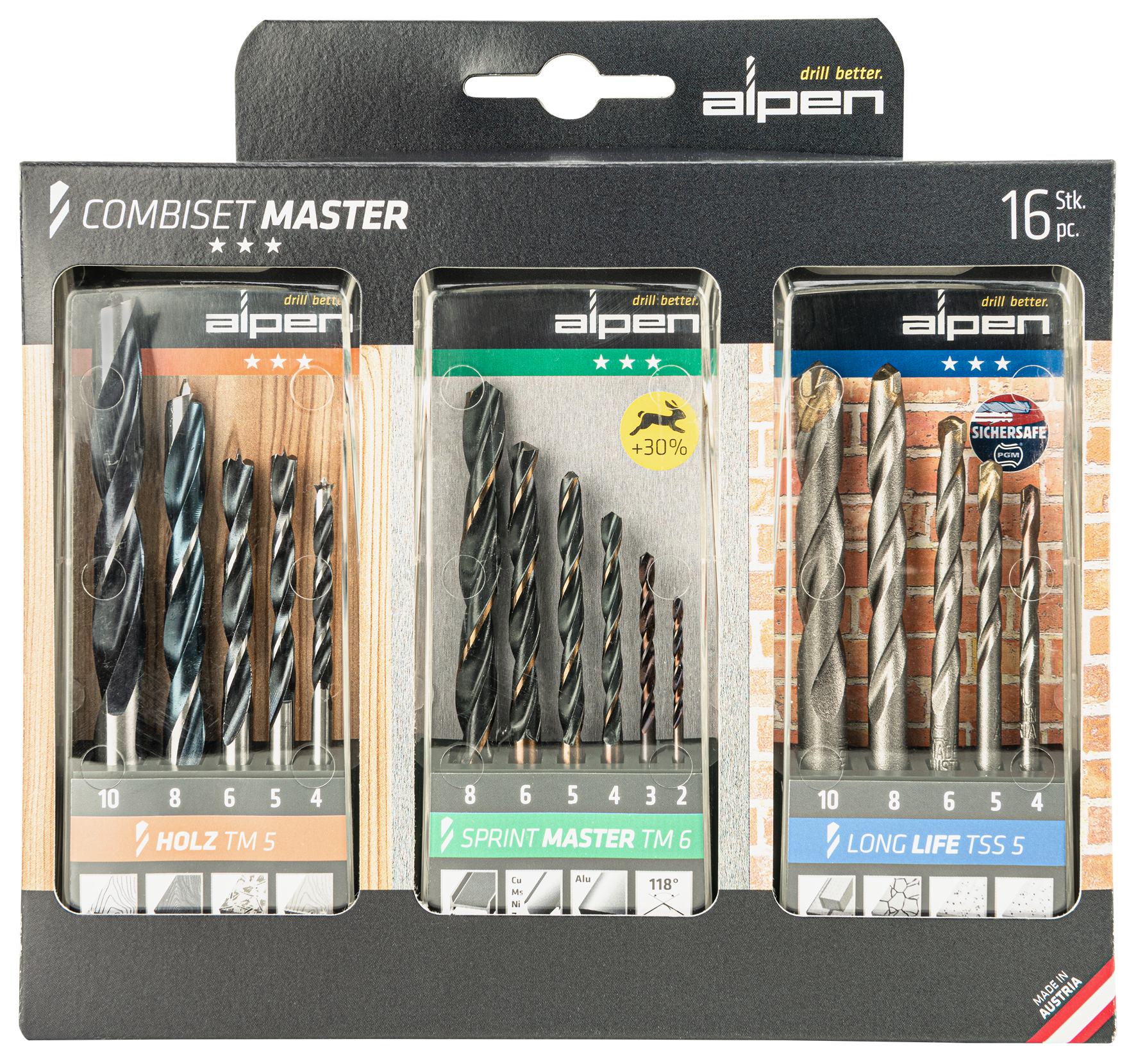 Spiralbohrersatz Combi 16-tlg