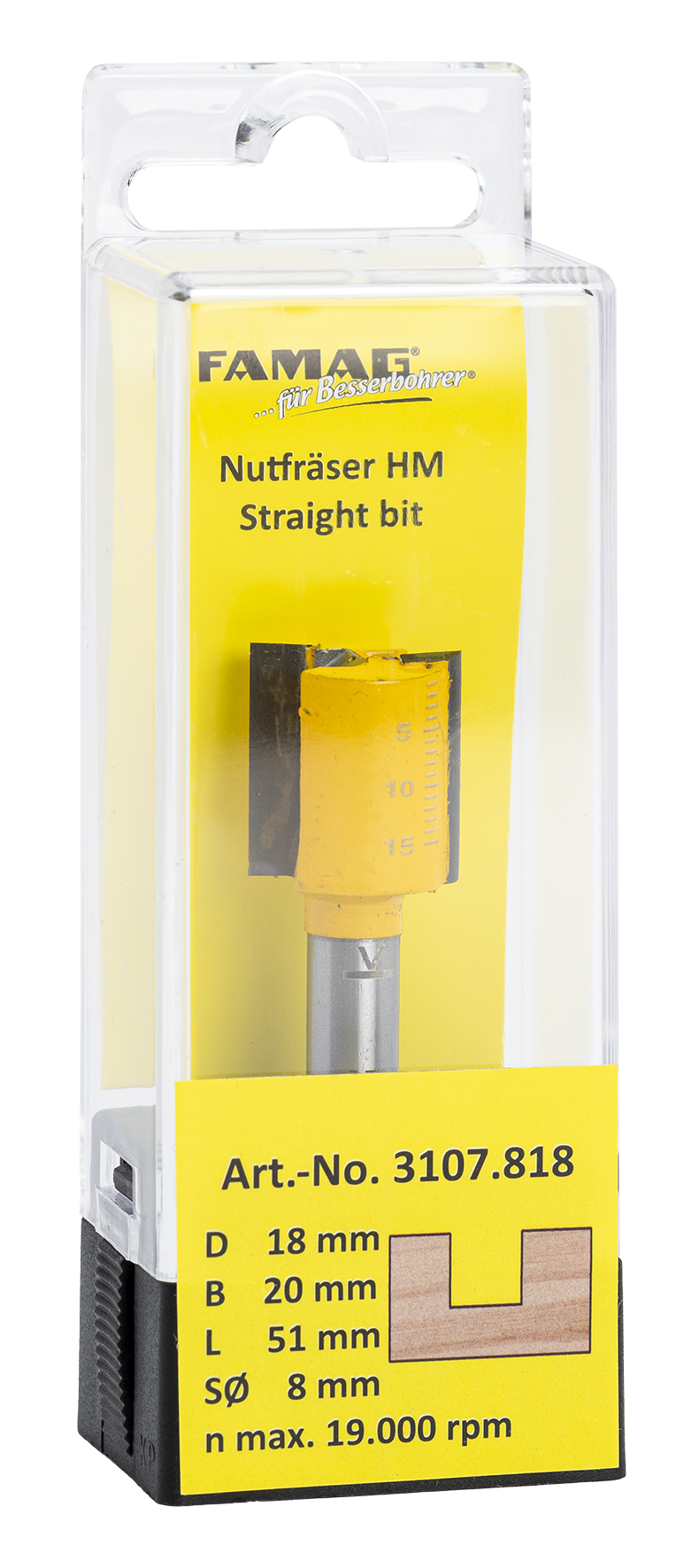 Nutfräser ø18 L20 S8