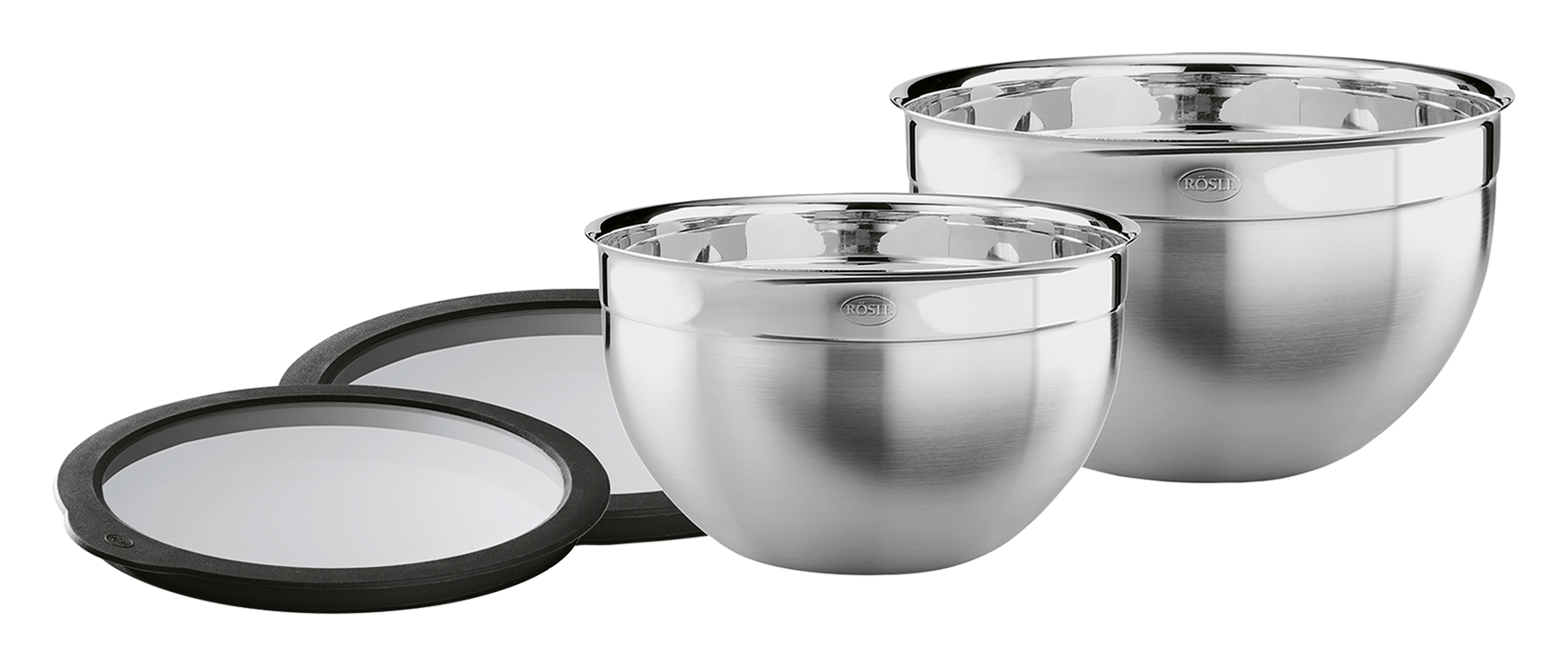 Schüssel-Set m.Glasd. 4tlg sw