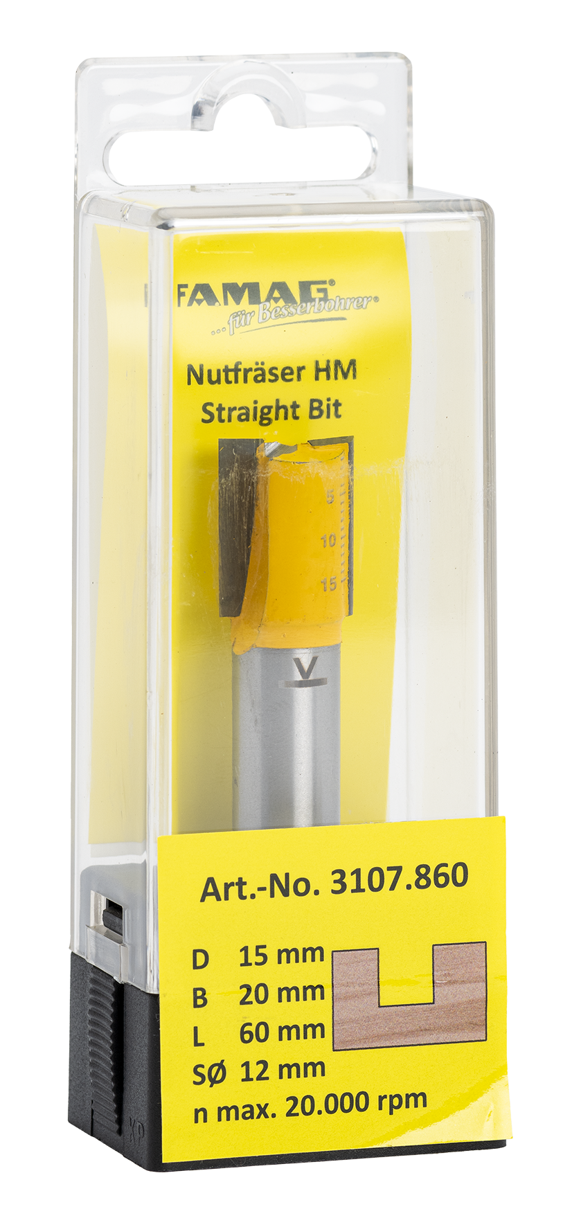 Nutfräser ø15 L20 S8