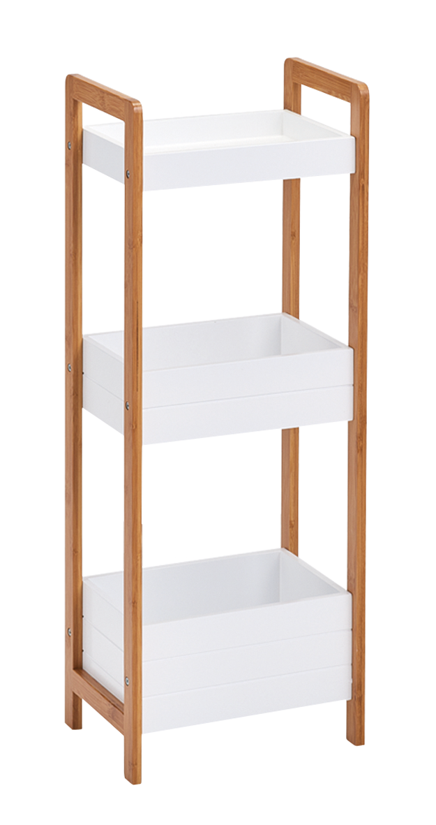 Standregal m.3Abl.Bamboo weiss