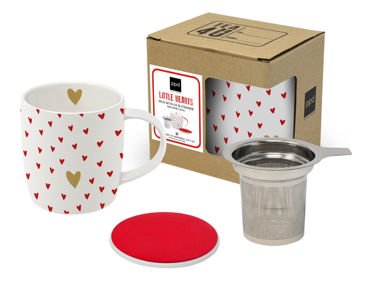 Teetasse m. Sieb Little Hearts