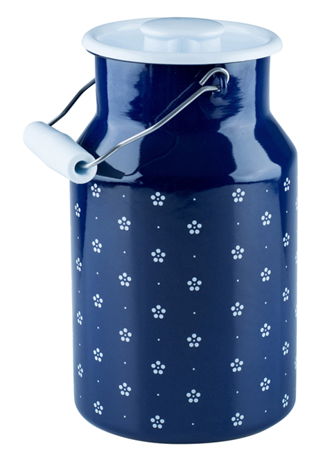 Milchkanne mit Deckel 2l blau