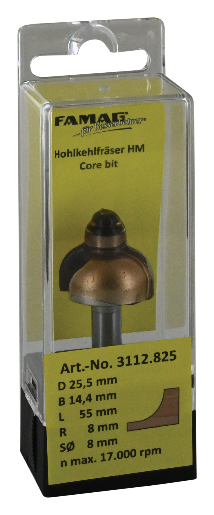 Hohlkehlf ø25.5 L14.4 S8