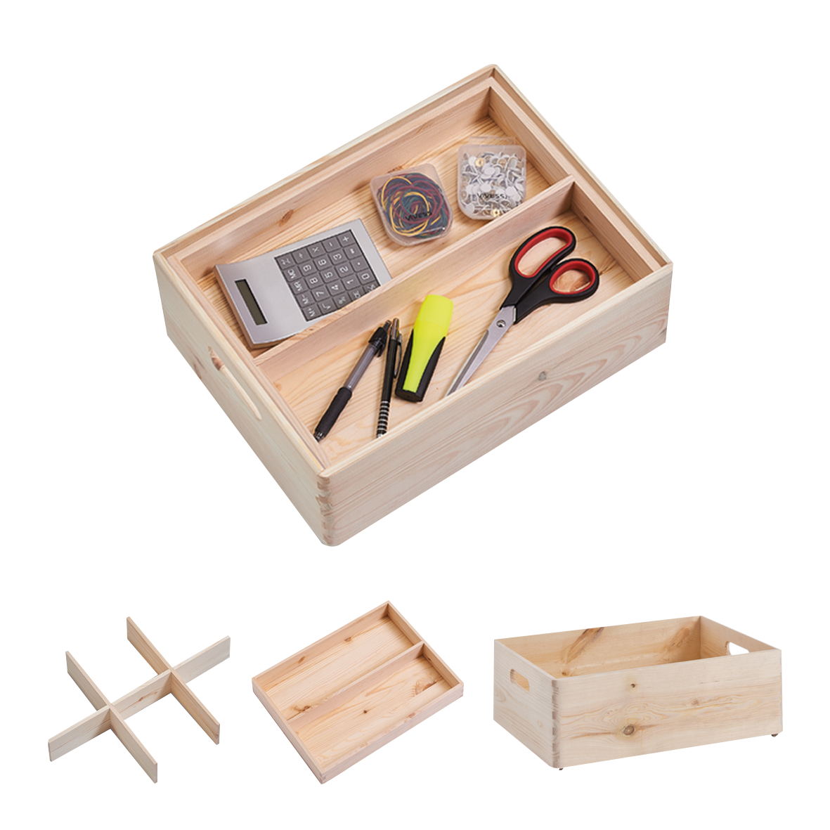 Kisten-Set Kiefer3tlg.40x30x15