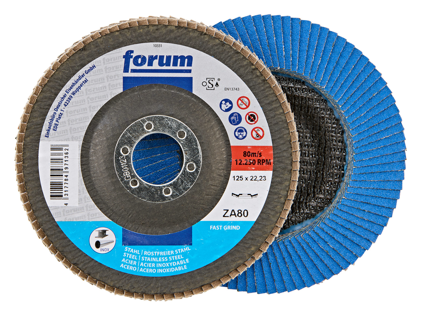 Fächers. 125mm gewölbt ZK80