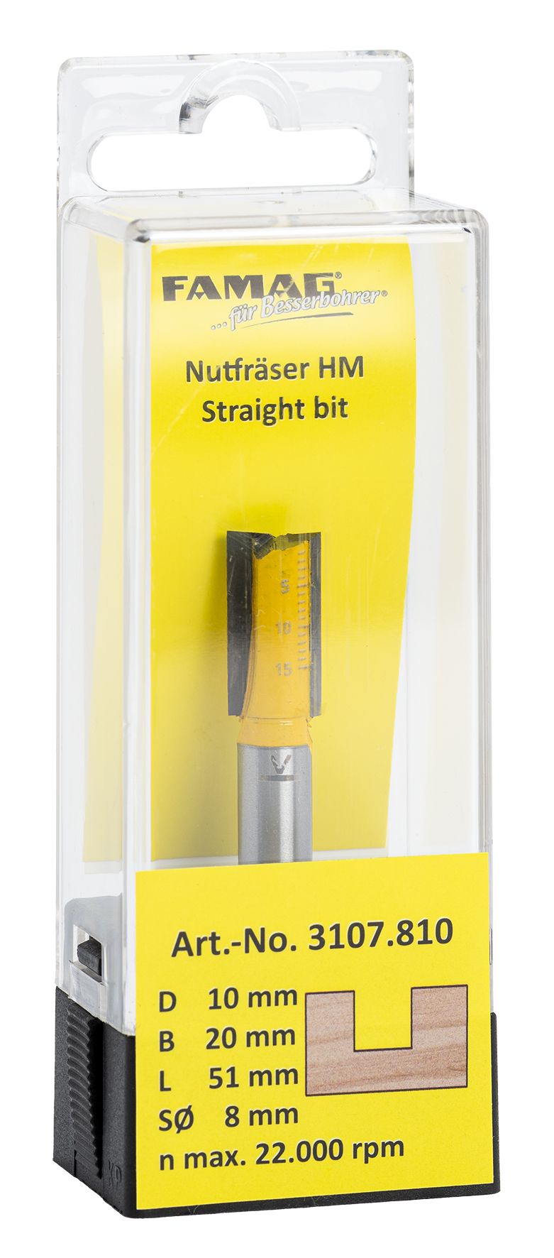 Nutfräser ø10 L20 S8