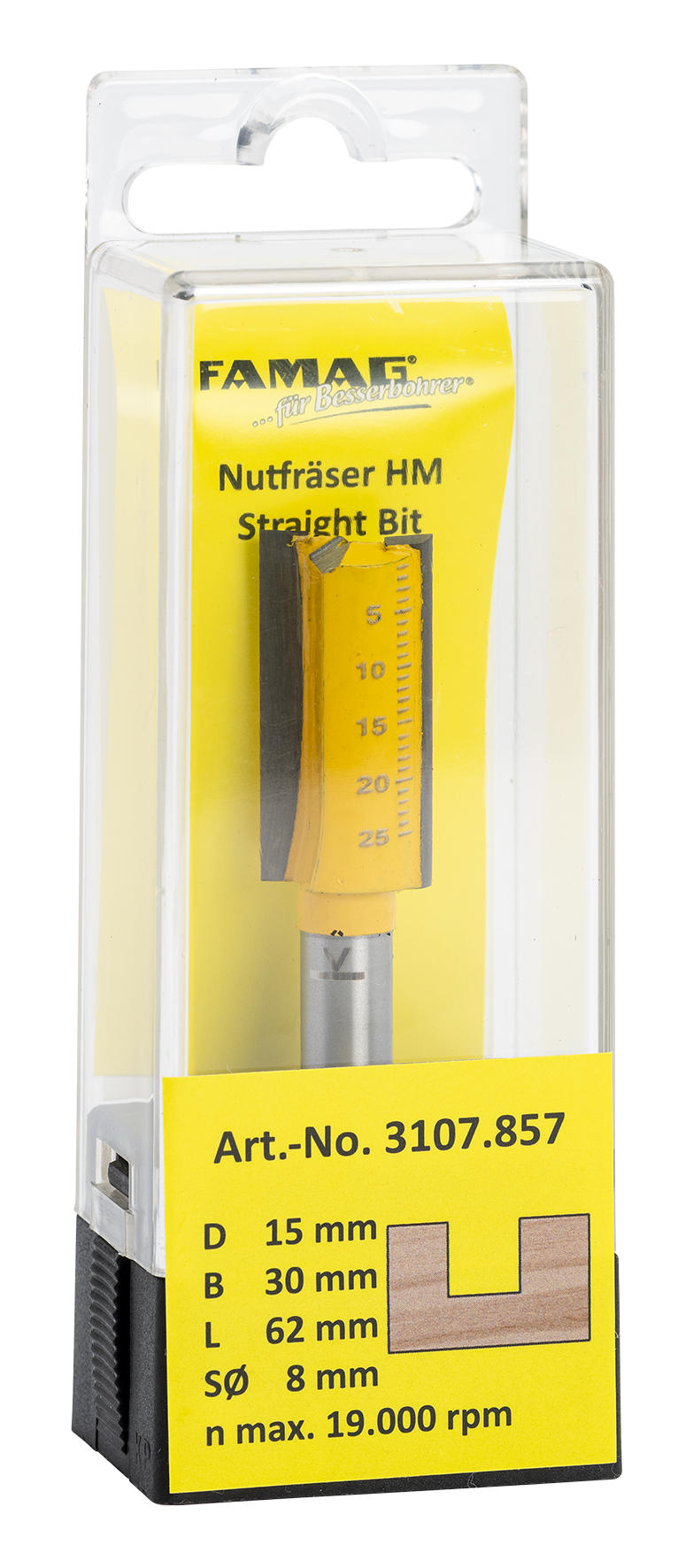 Nutfräser ø15 L30 S8