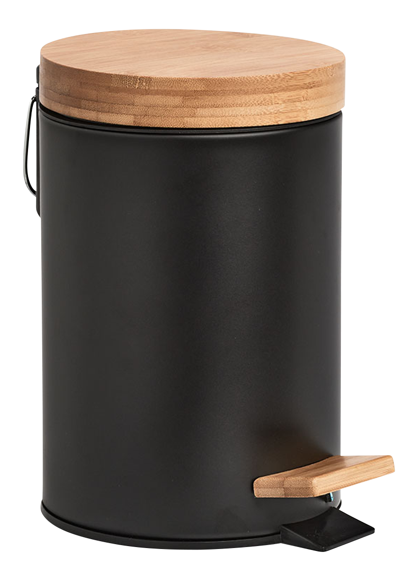 Treteimer Bamboo schwarz 3l