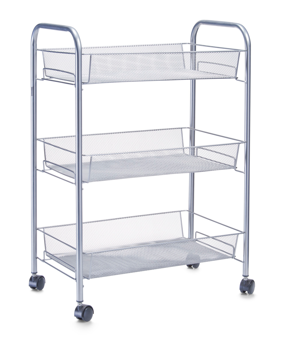 Etagen Rollwagen Mesh silber