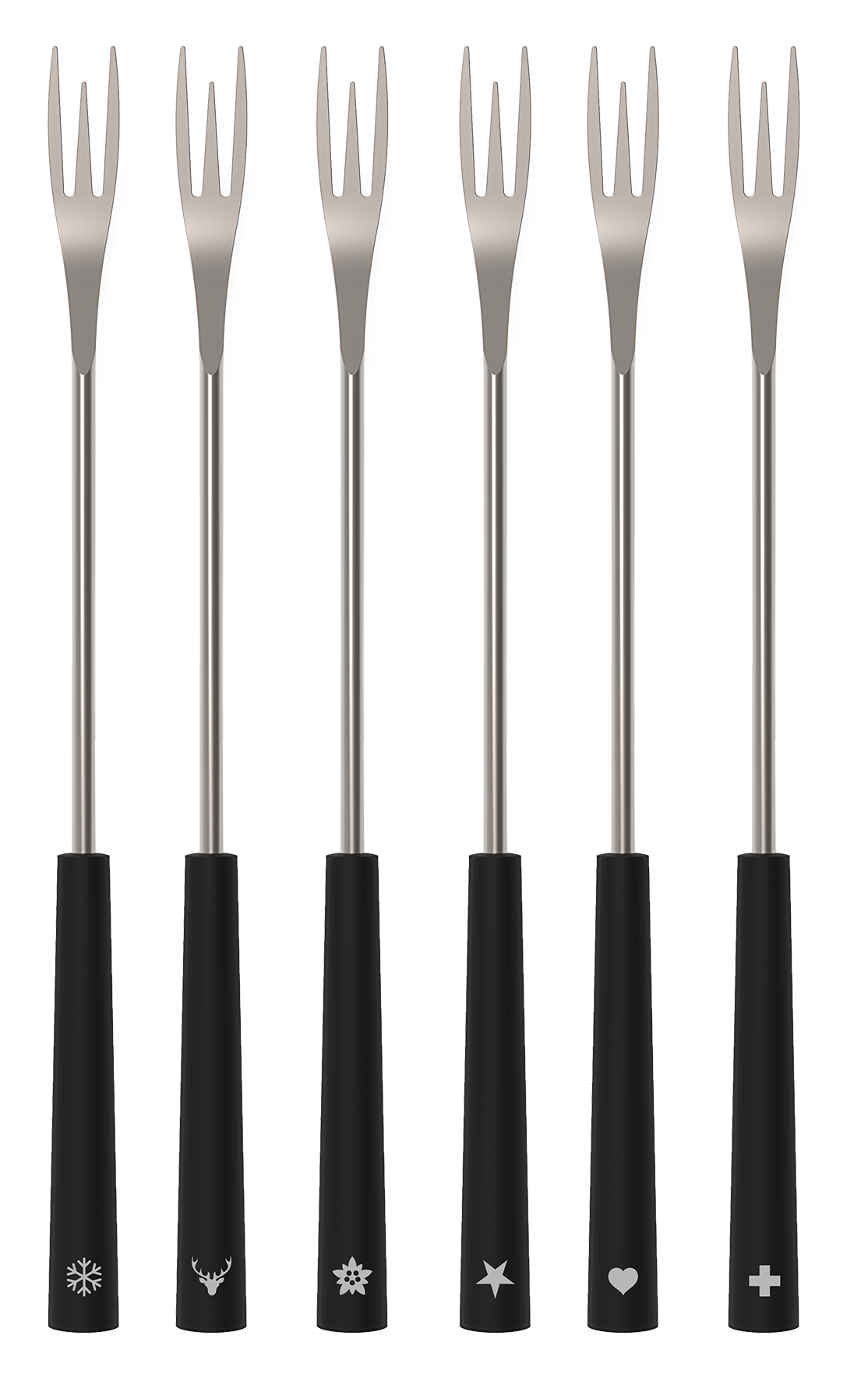 Fonduegabeln 2in1 black 6erSet