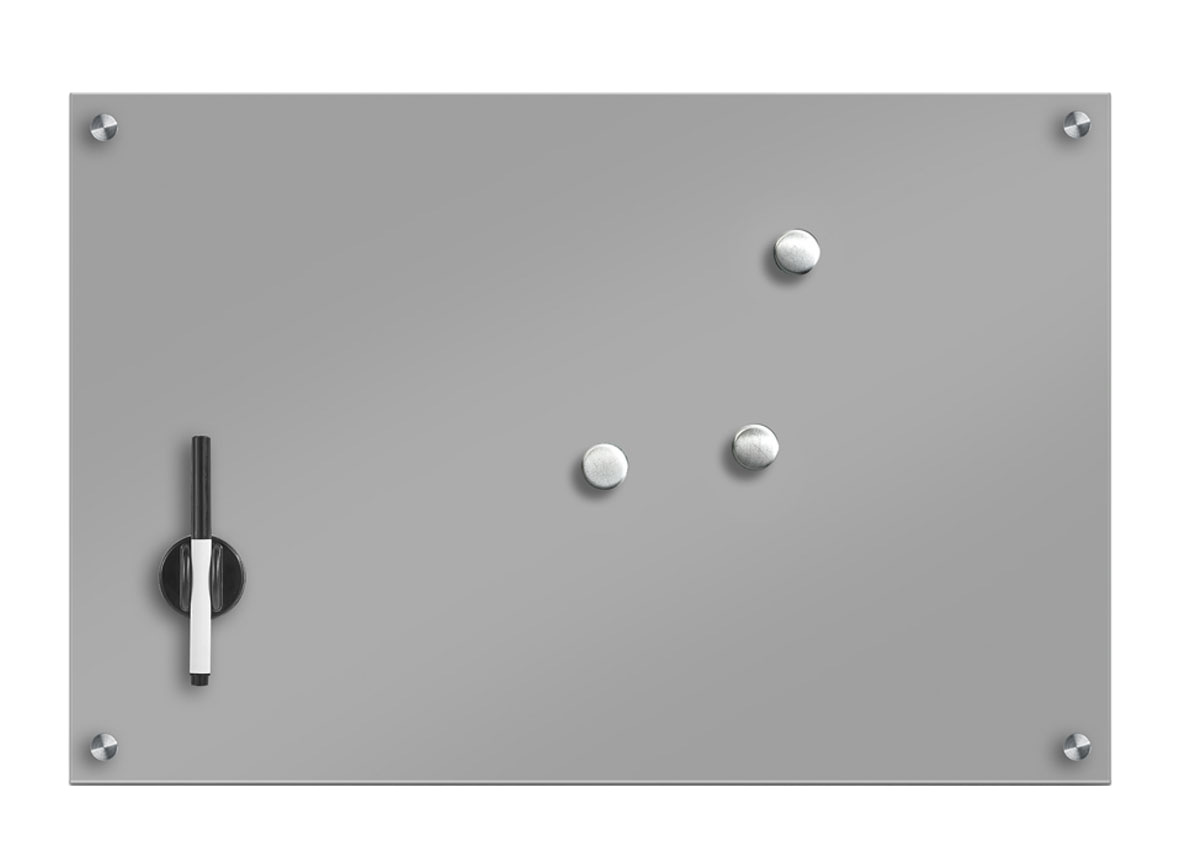 Memobord Glas grau 60x40cm