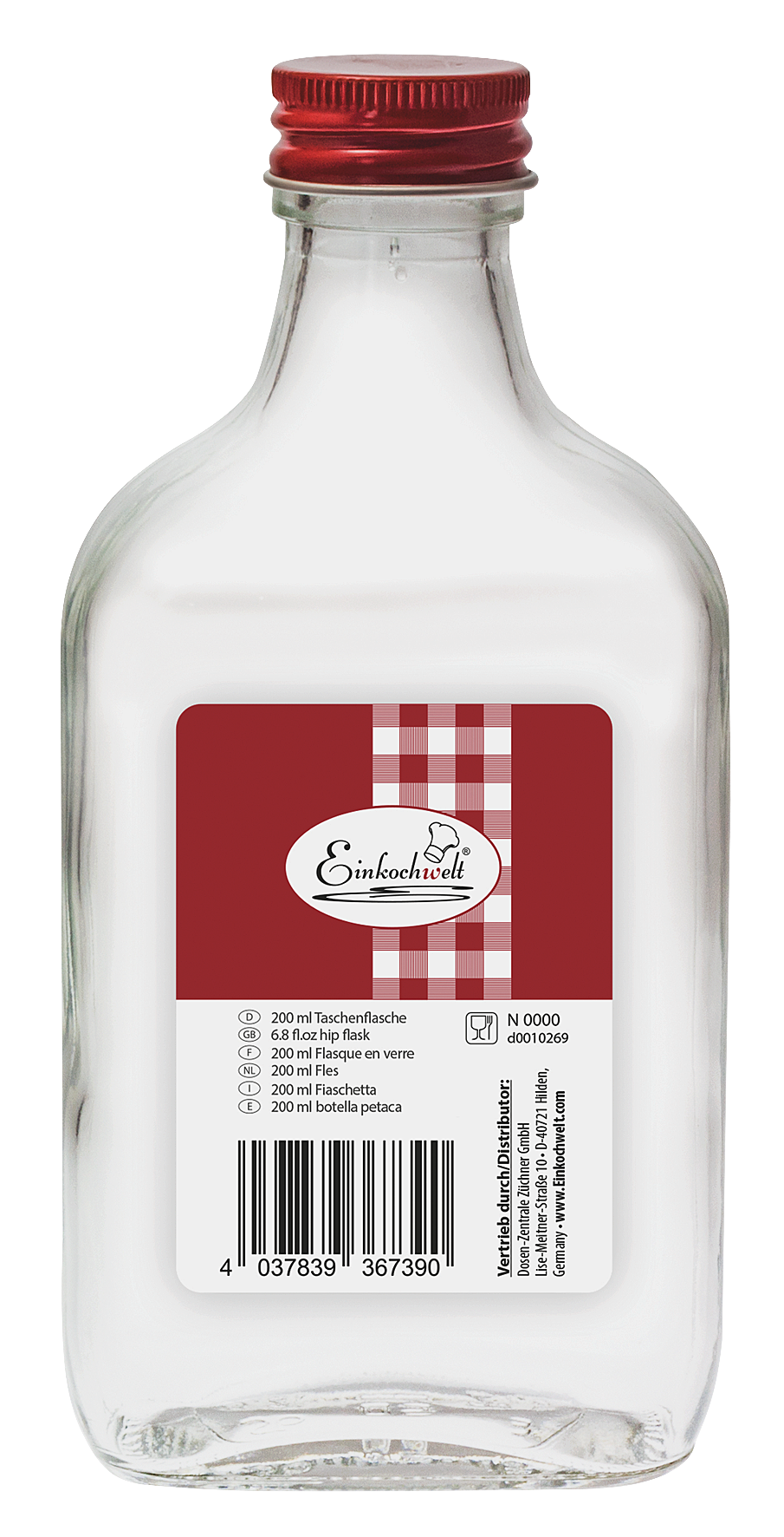 Flachmann Glas 200ml