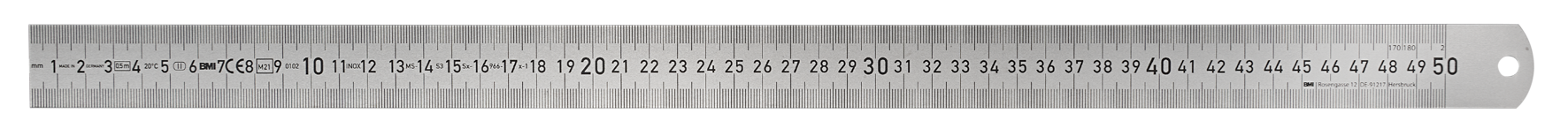 Stahlmassstab inox 500x30