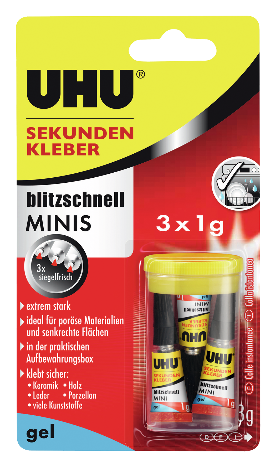 Sekundenkleber blitz Mini 3x1g