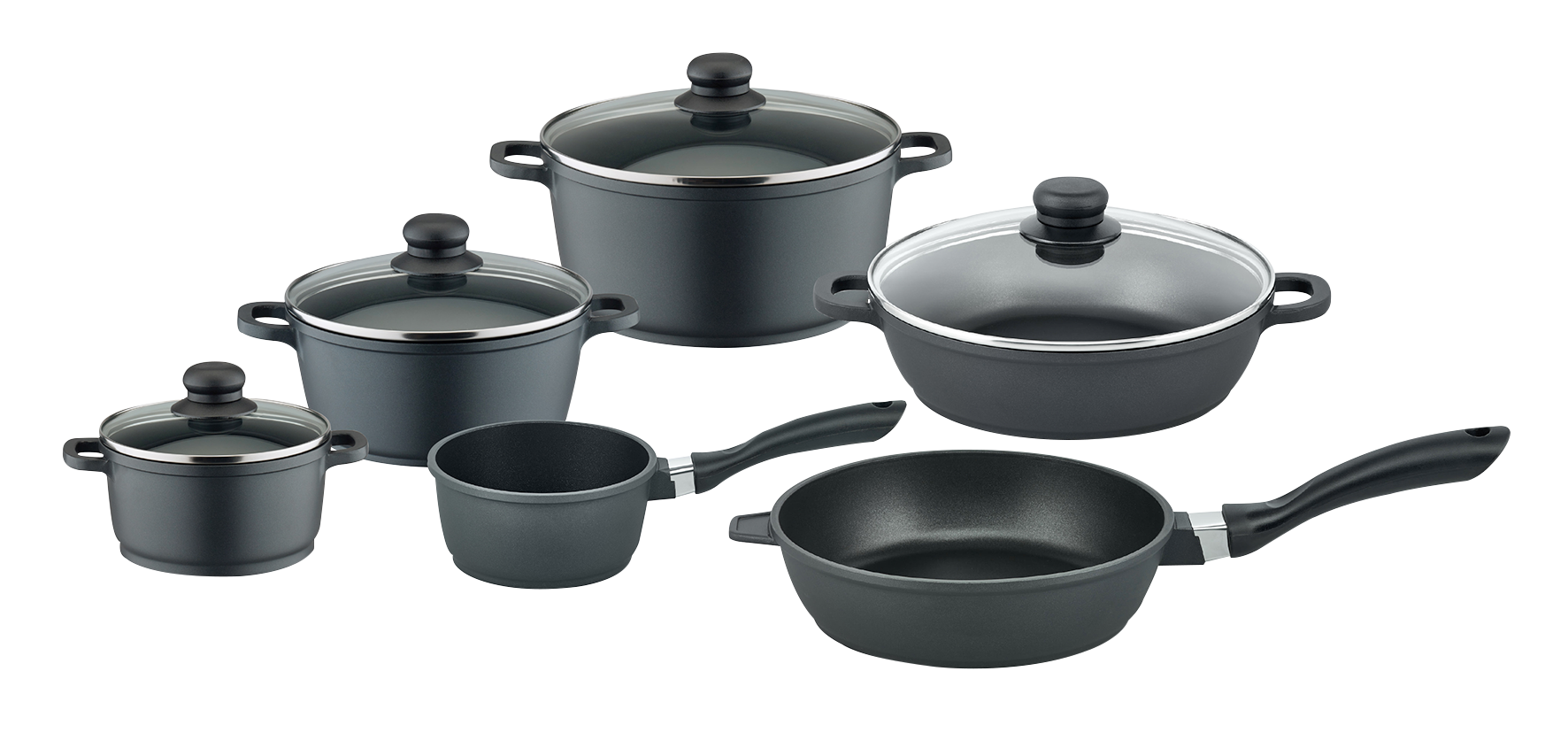 Topfset BlackCast 6tlg.Aluguss