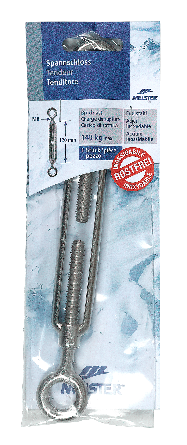 Spannschloss 2 Ösen 6mm 110mm