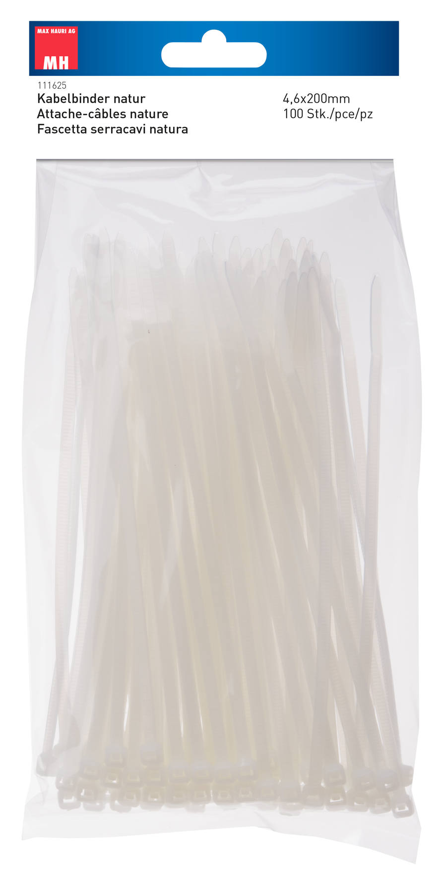 Kabelbinder 4.5x200mm natur