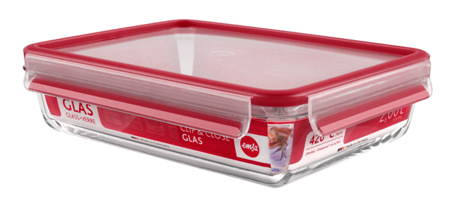 Dose Clip Close Glas eckig 2l