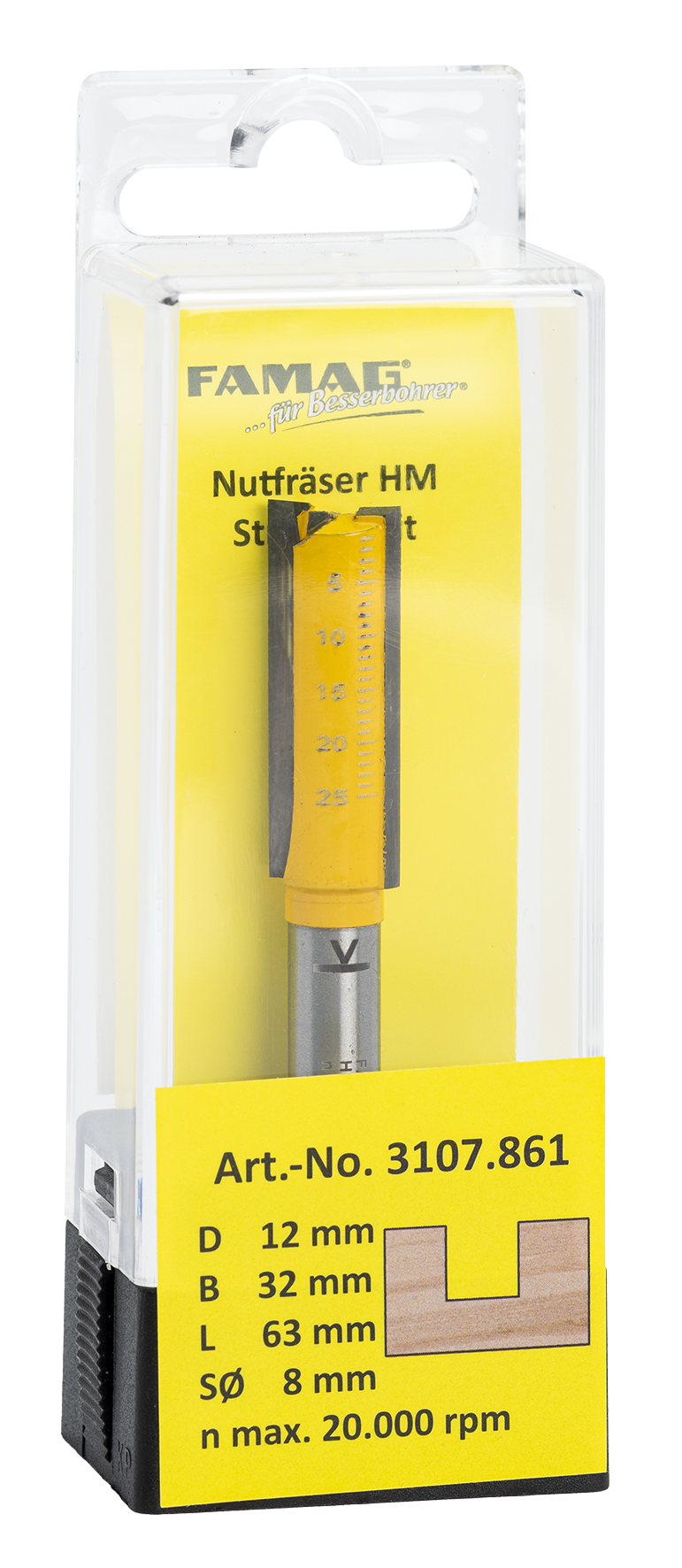 Nutfräser ø12 L32 S8