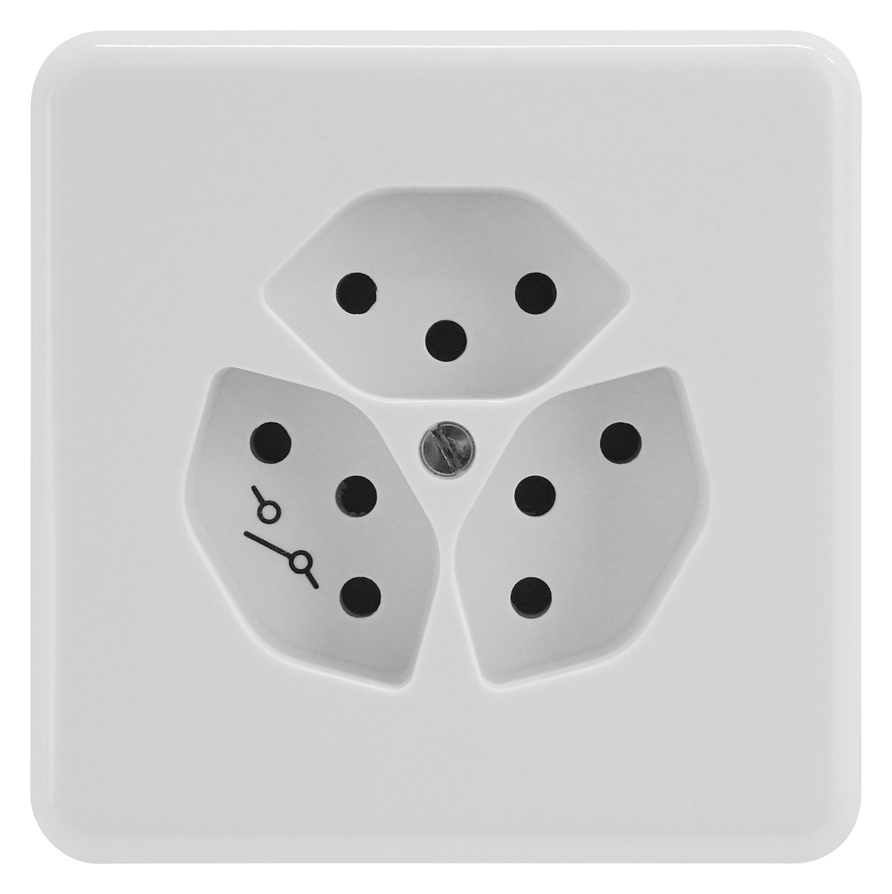 Steckdose 3x13 UP 1x SK ws