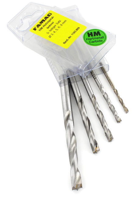 Holzspiralbohrersatz HM 5tl.