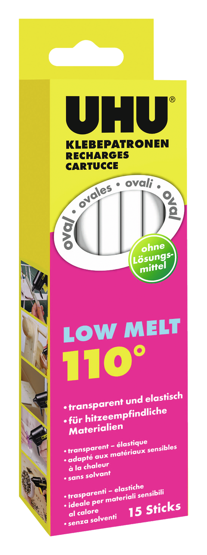 Klebepatronen Low oval 15Stk.