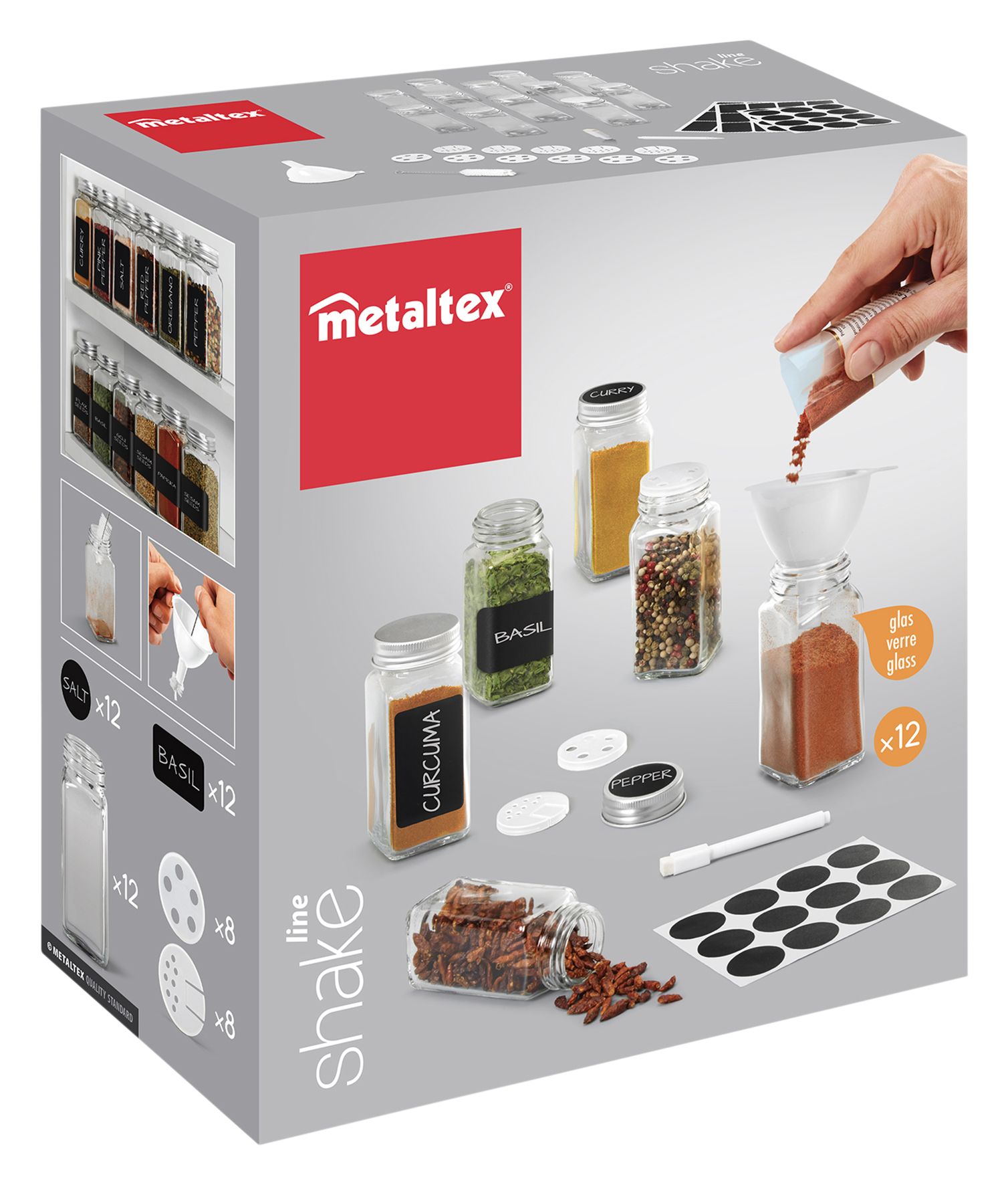 Gewürzstreuer Set 12 Gläser