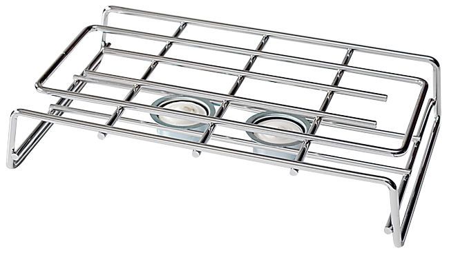 Plattenwärmer verchromt2Kerzen