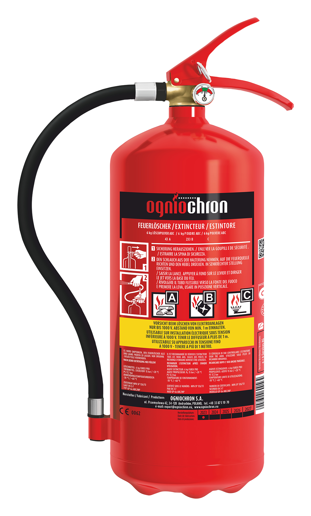 Pulver-Feuerlöscher 6 kg