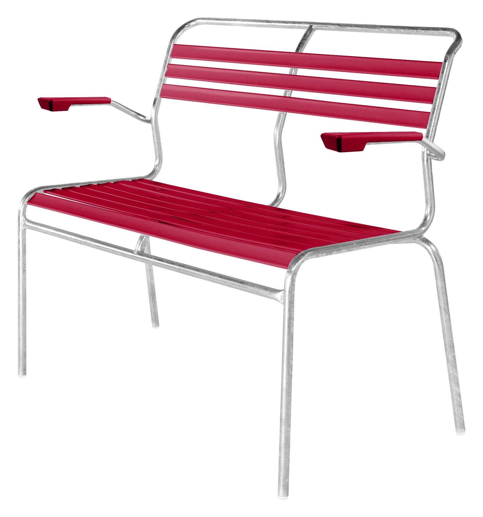 Bank Lätli m.Arml. 2er rot