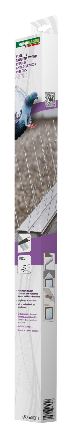 Vogelabwehr Alu-Profi 60x5.8cm