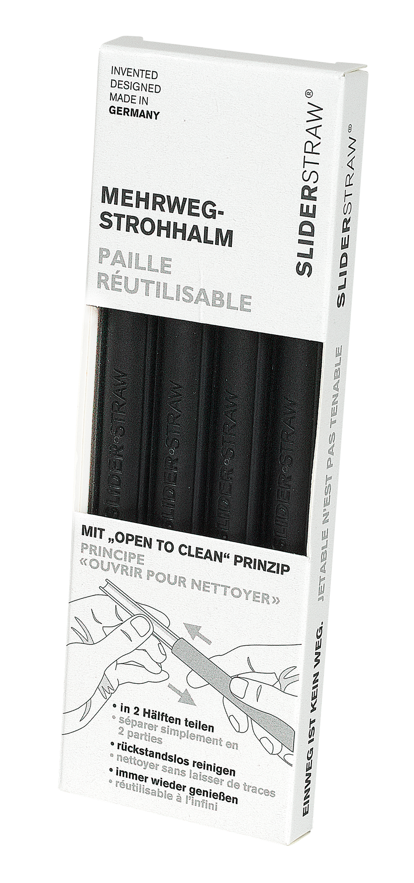 Trinkhalm schwarz 4Stk. 15cm