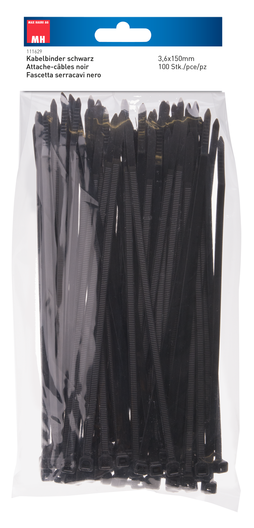 Kabelbinder 3.6x150 mm sw