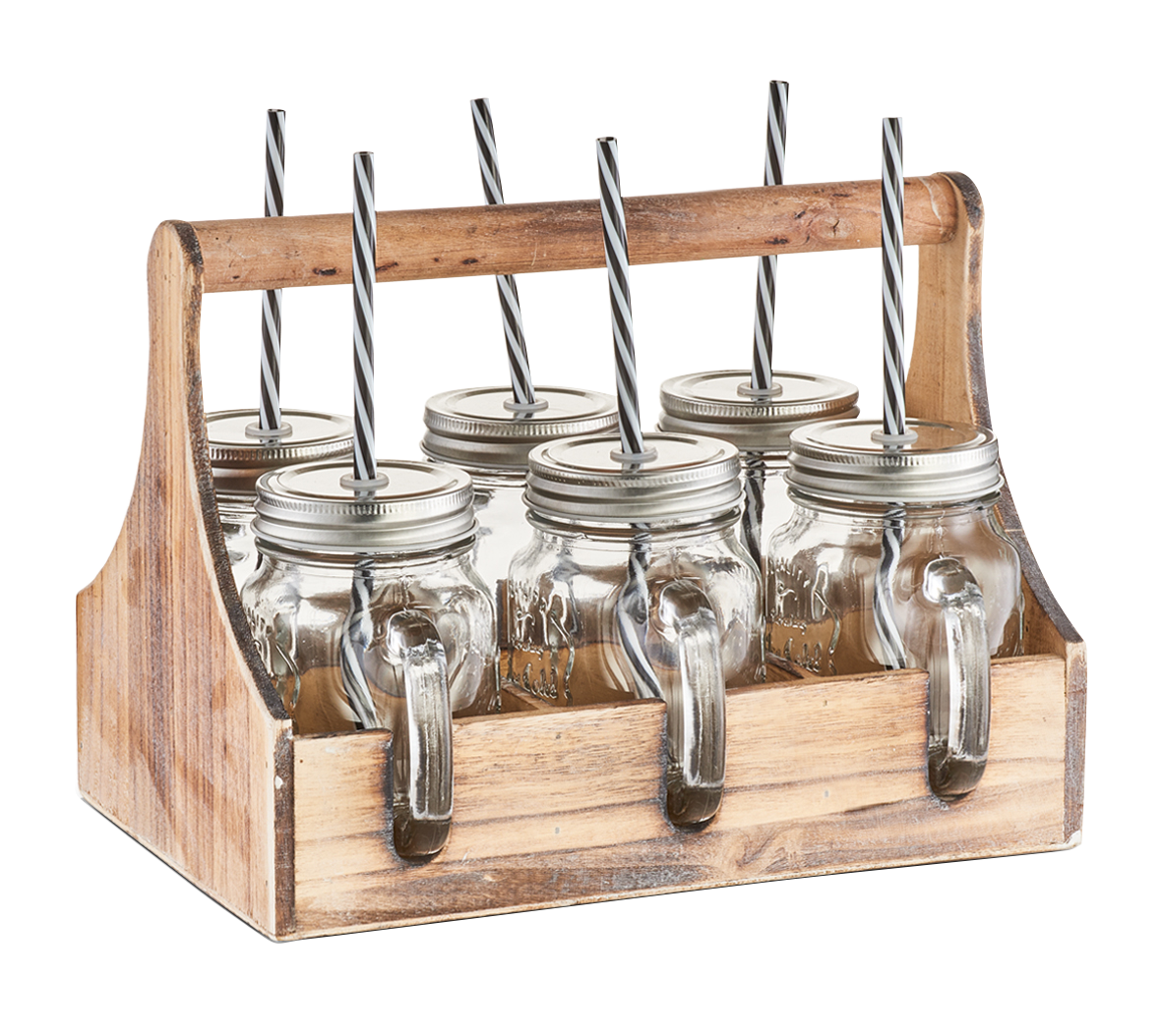 Trinkgläser-Set Holzkiste 7tlg