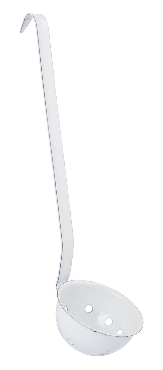 Schöpflöffel Email weiss blau